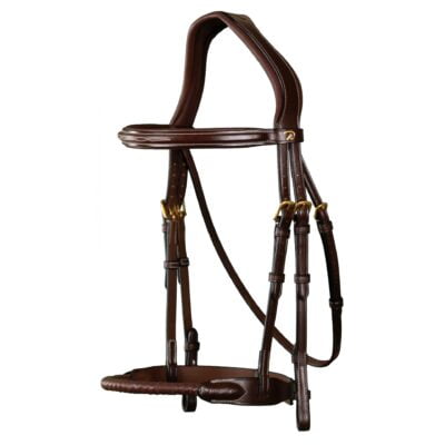 Dy'on Leather Covered Rope Noseband Bridle Brown